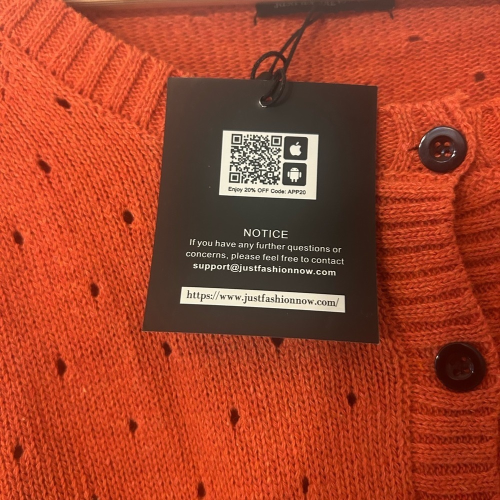 Just fashion now orange cardigan 4X NWT - Picture 2 of 8